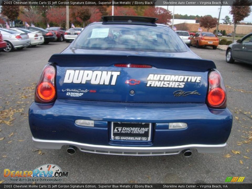 Superior Blue Metallic 2003 Chevrolet Monte Carlo SS Jeff Gordon Signature Edition Photo #4