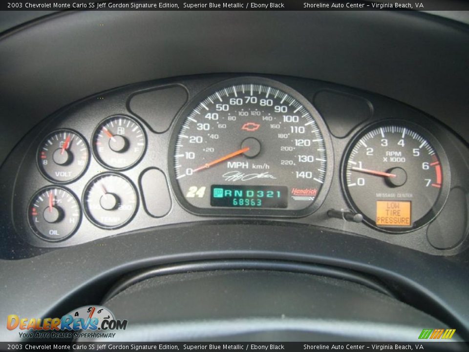 2003 Chevrolet Monte Carlo SS Jeff Gordon Signature Edition Gauges Photo #19