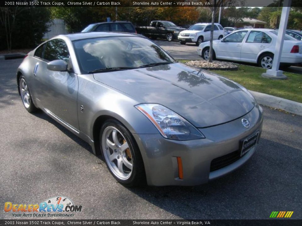 2003 Nissan 350Z Track Coupe Chrome Silver / Carbon Black Photo #7