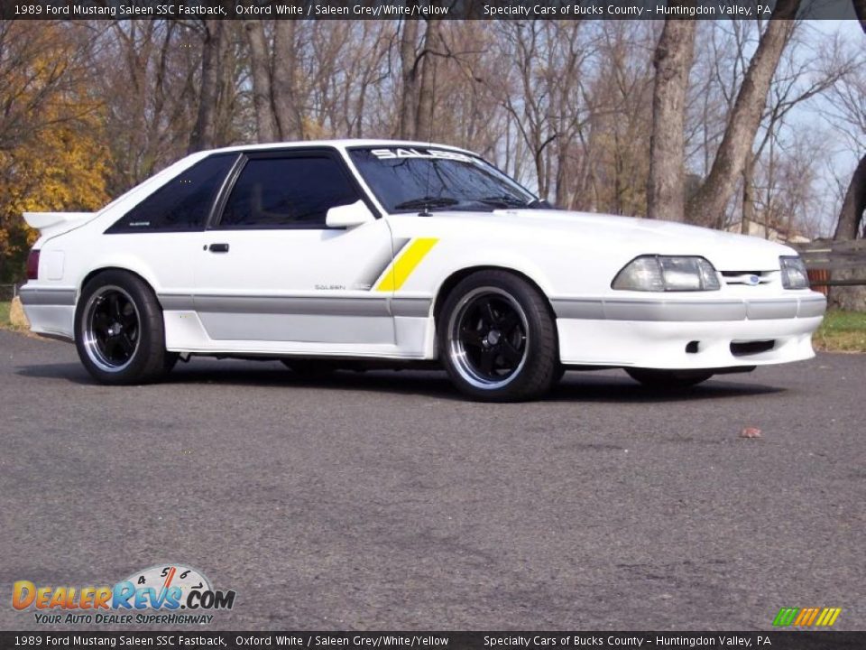 1989 Ford Mustang Saleen SSC Fastback Oxford White / Saleen Grey/White/Yellow Photo #2