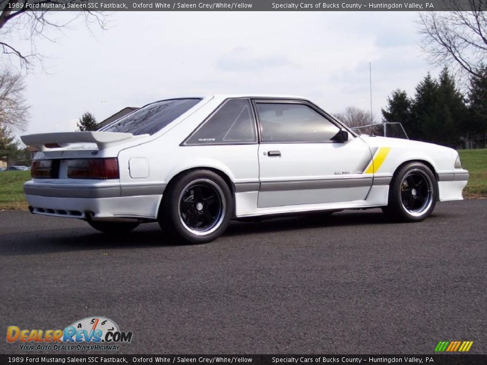 1989 Ford Mustang Saleen SSC Fastback Oxford White / Saleen Grey/White/Yellow Photo #7