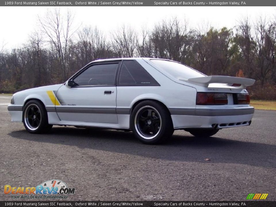 1989 Ford Mustang Saleen SSC Fastback Oxford White / Saleen Grey/White/Yellow Photo #10