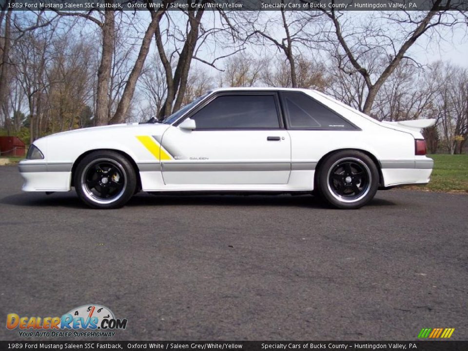 1989 Ford Mustang Saleen SSC Fastback Oxford White / Saleen Grey/White/Yellow Photo #14