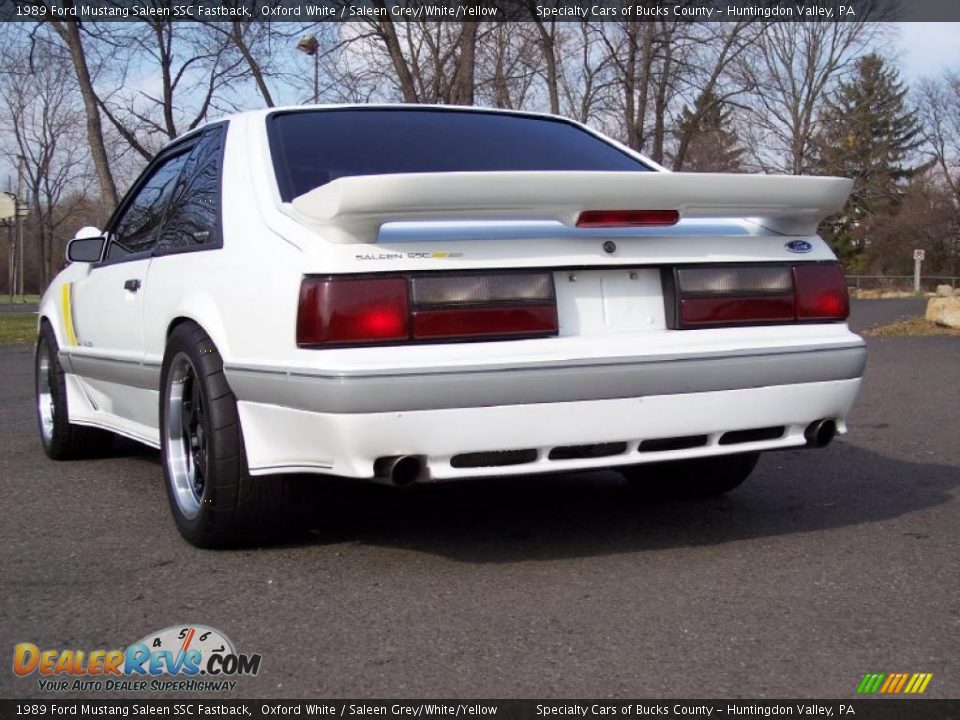 1989 Ford Mustang Saleen SSC Fastback Oxford White / Saleen Grey/White/Yellow Photo #17