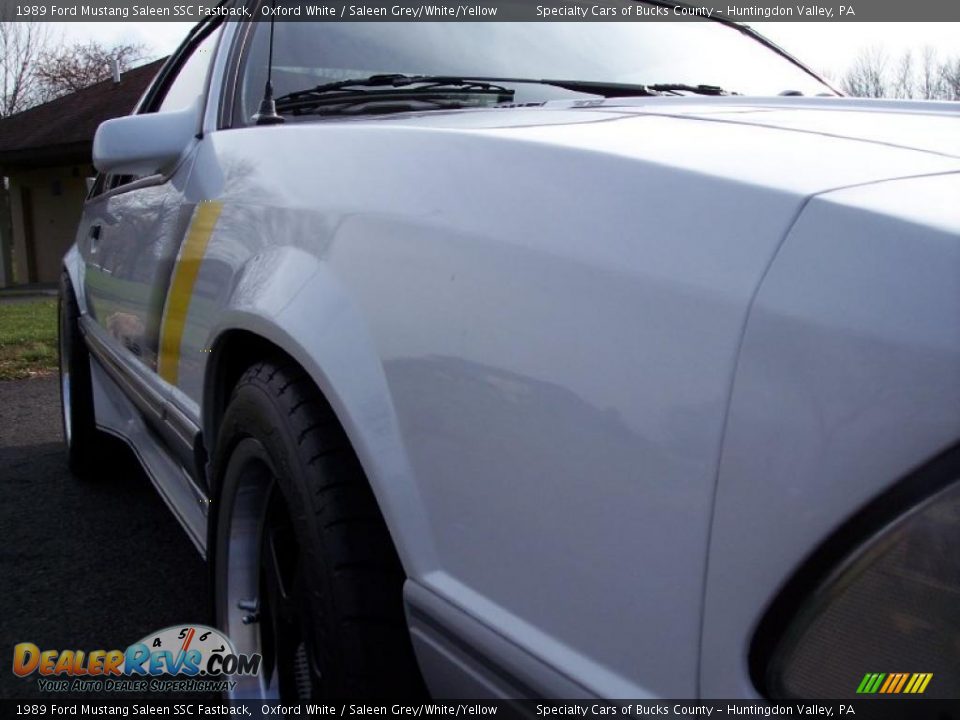 1989 Ford Mustang Saleen SSC Fastback Oxford White / Saleen Grey/White/Yellow Photo #22