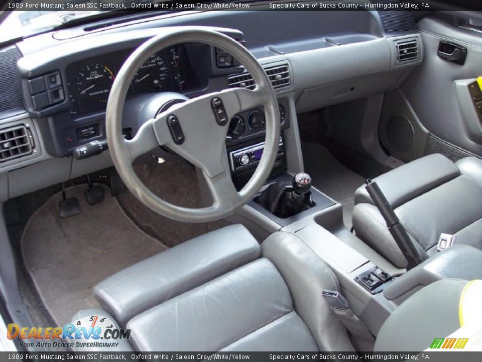 Saleen Grey/White/Yellow Interior - 1989 Ford Mustang Saleen SSC Fastback Photo #35