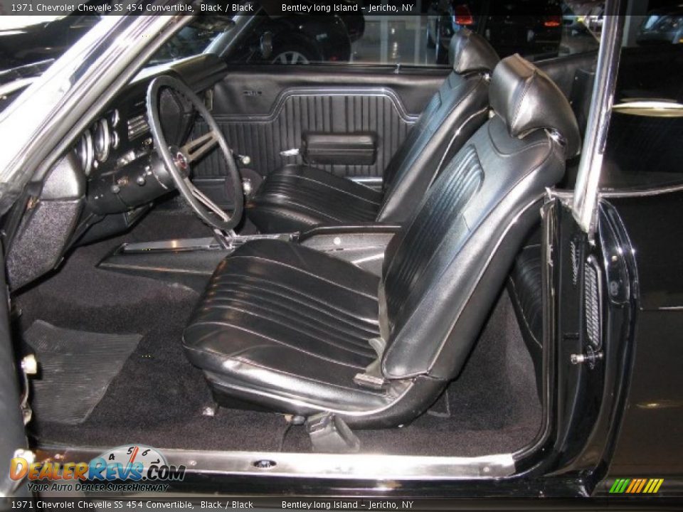 Black Interior - 1971 Chevrolet Chevelle SS 454 Convertible Photo #6