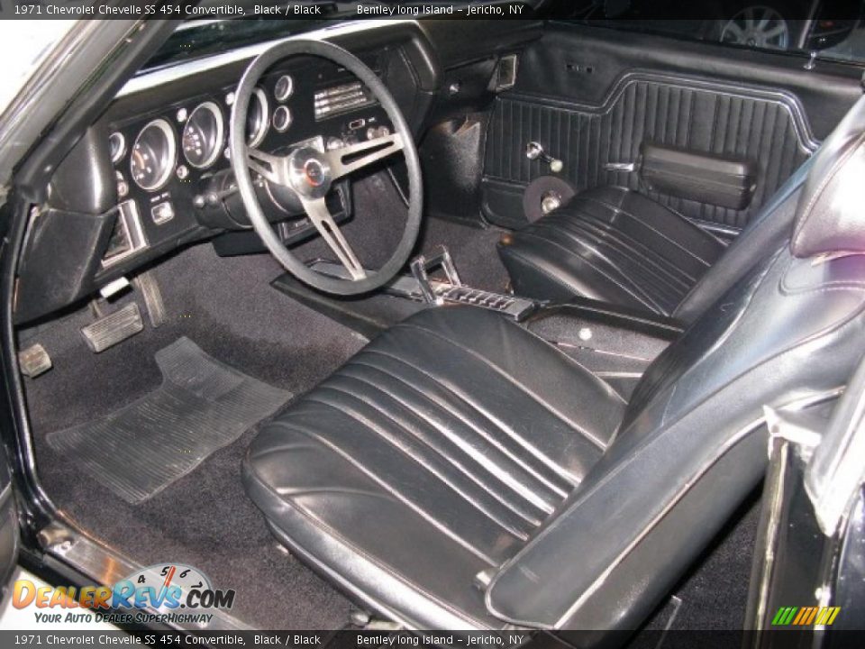 Black Interior - 1971 Chevrolet Chevelle SS 454 Convertible Photo #7