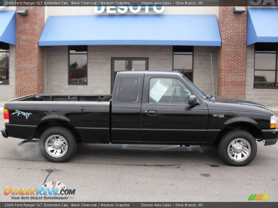 1999 Ford Ranger XLT Extended Cab Black Clearcoat / Medium Graphite Photo #1