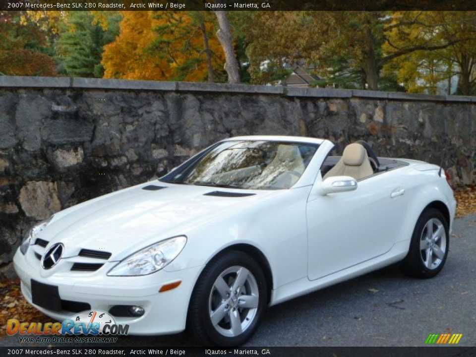 2007 MercedesBenz SLK 280 Roadster Arctic White / Beige Photo 1