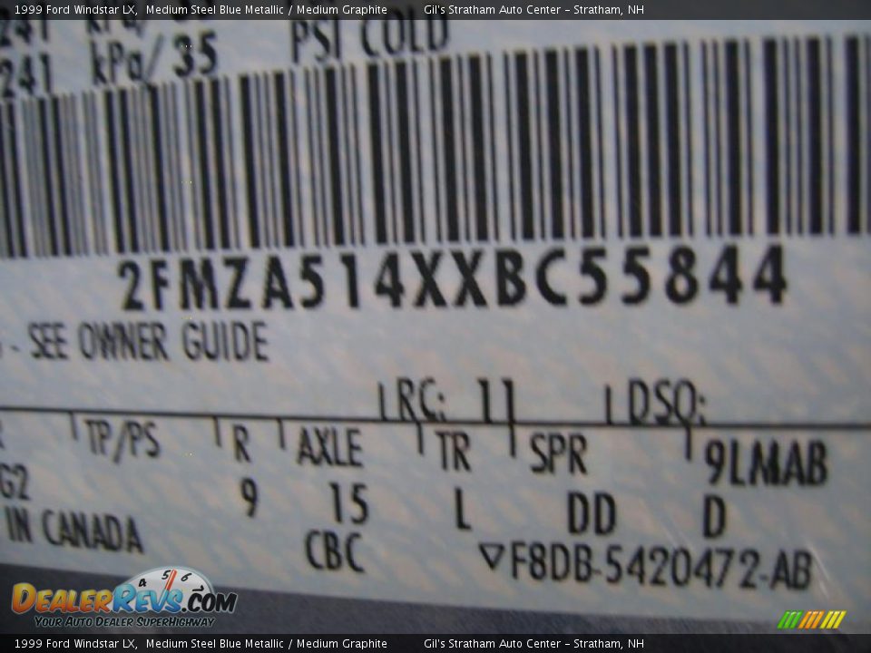 1999 Ford Windstar LX Medium Steel Blue Metallic / Medium Graphite Photo #15