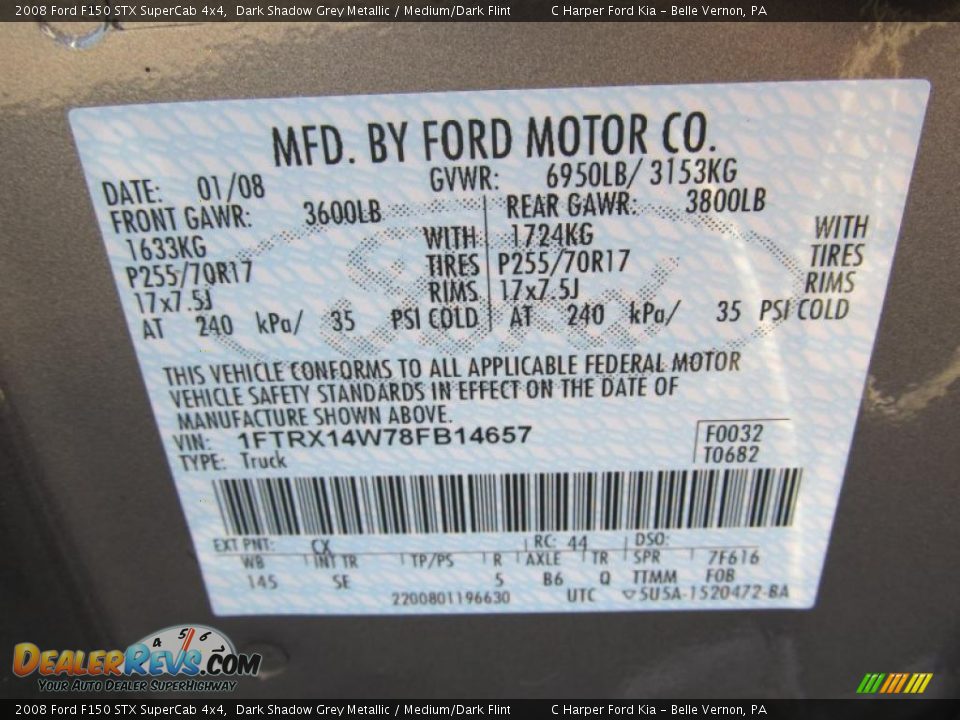 2008 Ford F150 STX SuperCab 4x4 Dark Shadow Grey Metallic / Medium/Dark Flint Photo #24