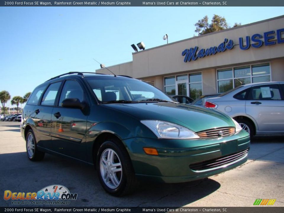 2000 Ford Focus SE Wagon Rainforest Green Metallic / Medium Graphite Photo #2