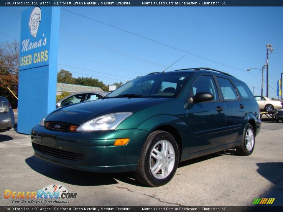 2000 Ford Focus SE Wagon Rainforest Green Metallic / Medium Graphite Photo #4