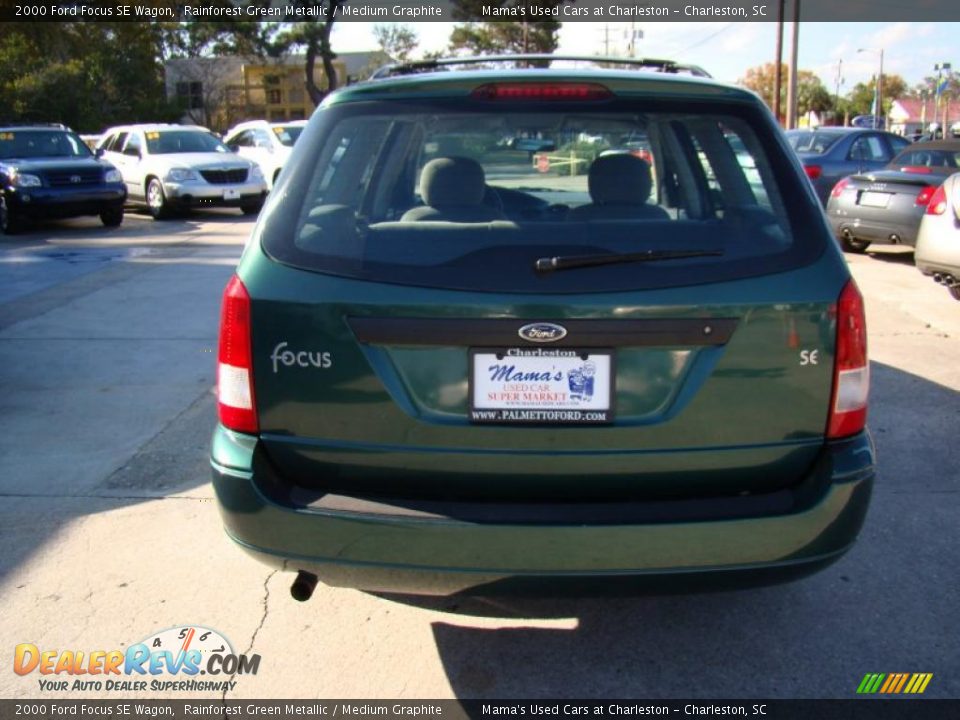 2000 Ford Focus SE Wagon Rainforest Green Metallic / Medium Graphite Photo #7