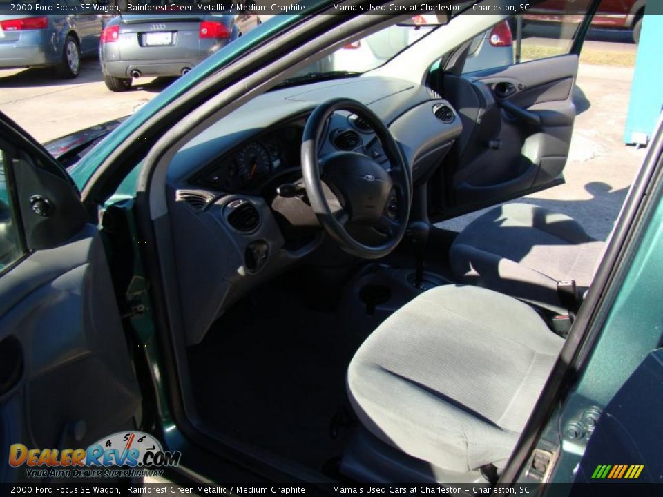 2000 Ford Focus SE Wagon Rainforest Green Metallic / Medium Graphite Photo #9