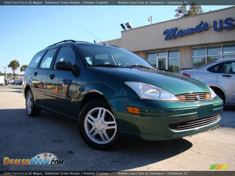 2000 Ford Focus SE Wagon Rainforest Green Metallic / Medium Graphite Photo #30