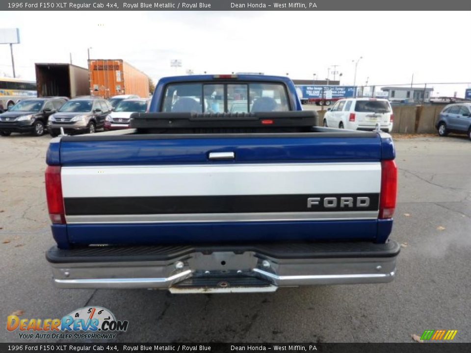 1996 Ford F150 XLT Regular Cab 4x4 Royal Blue Metallic / Royal Blue Photo #3