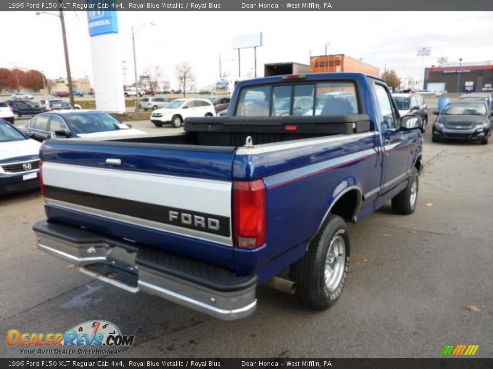 1996 Ford F150 XLT Regular Cab 4x4 Royal Blue Metallic / Royal Blue Photo #4