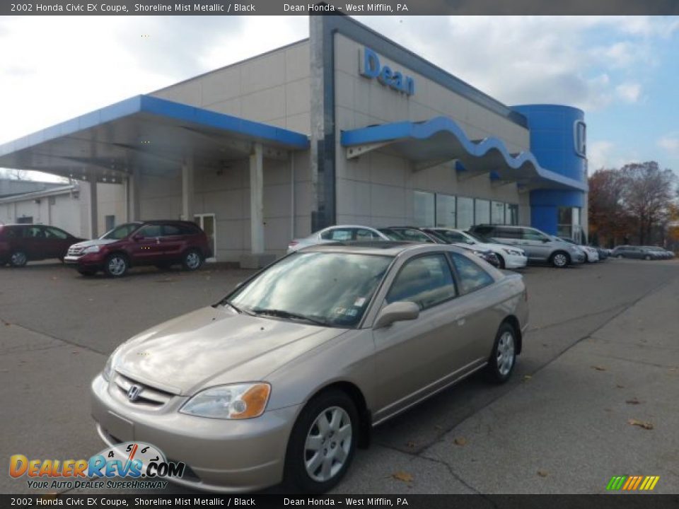 2002 Honda Civic EX Coupe Shoreline Mist Metallic / Black Photo #1