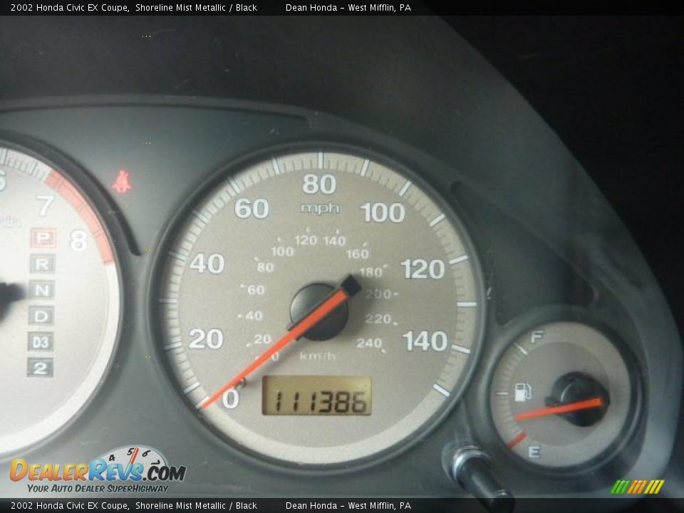 2002 Honda Civic EX Coupe Shoreline Mist Metallic / Black Photo #15