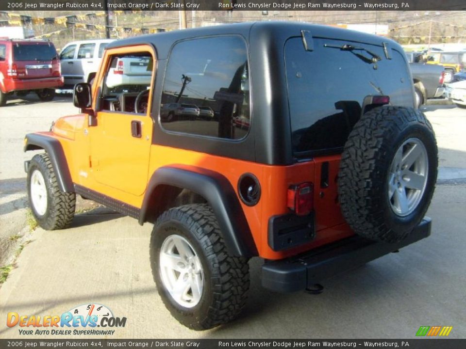 2006 Jeep Wrangler Rubicon 4x4 Impact Orange / Dark Slate Gray Photo #5