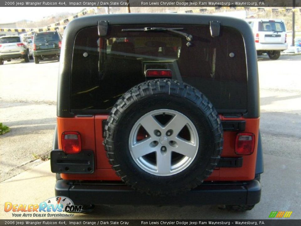 2006 Jeep Wrangler Rubicon 4x4 Impact Orange / Dark Slate Gray Photo #6