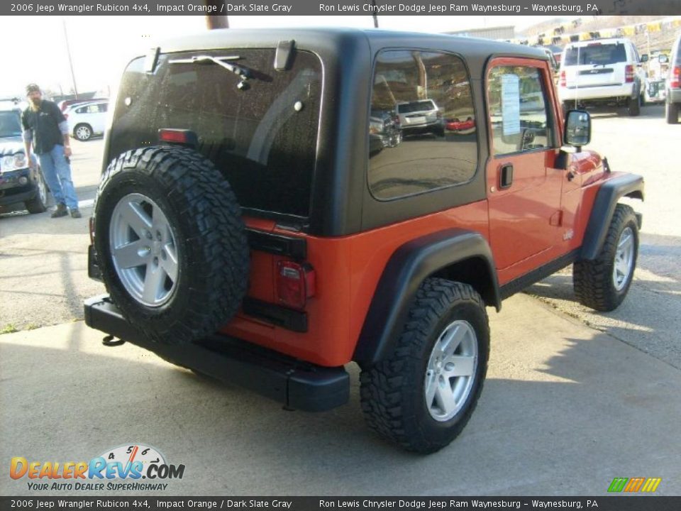 2006 Jeep Wrangler Rubicon 4x4 Impact Orange / Dark Slate Gray Photo #7