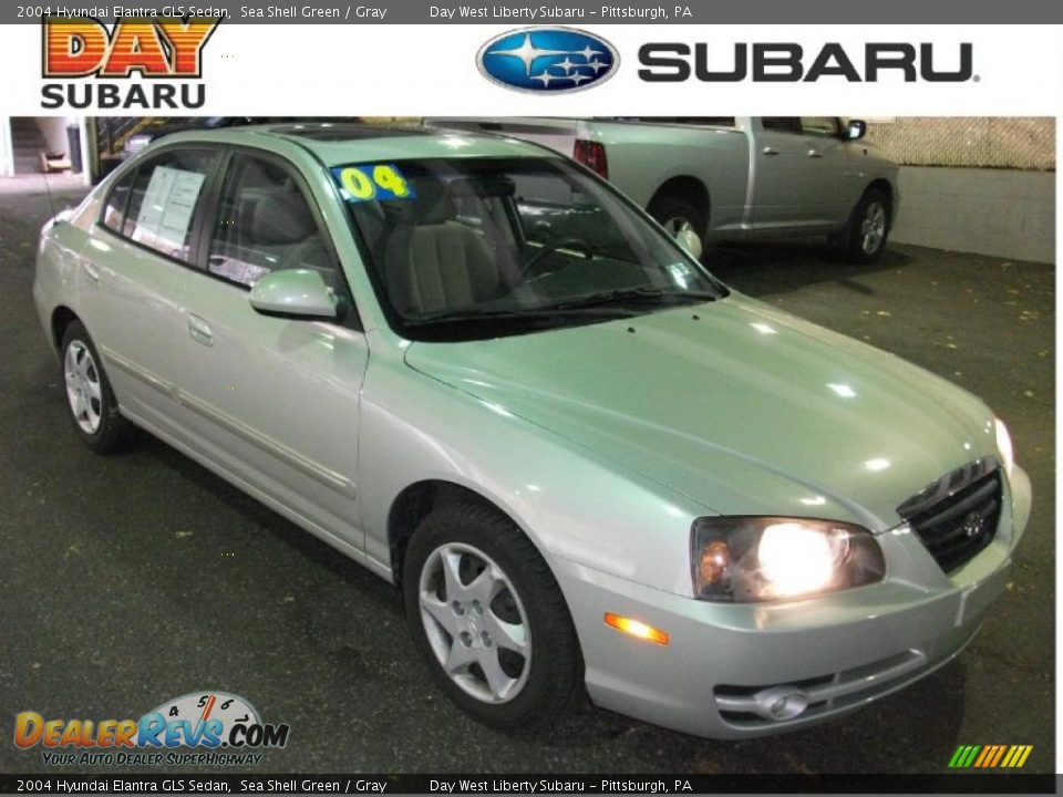 2004 Hyundai Elantra GLS Sedan Sea Shell Green / Gray Photo #1