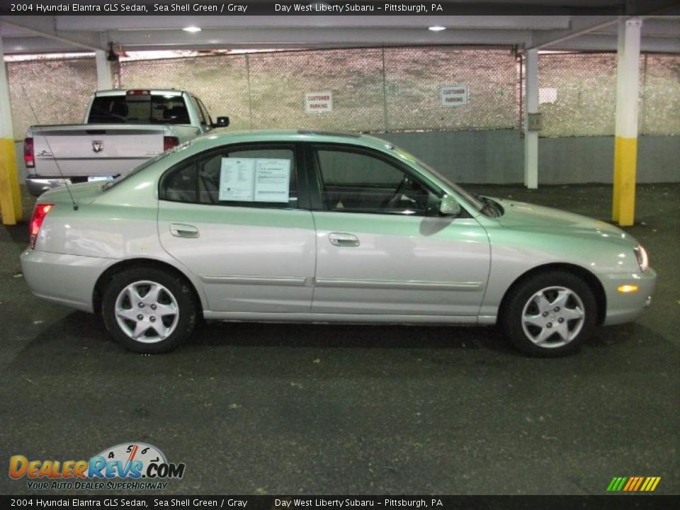 2004 Hyundai Elantra GLS Sedan Sea Shell Green / Gray Photo #4