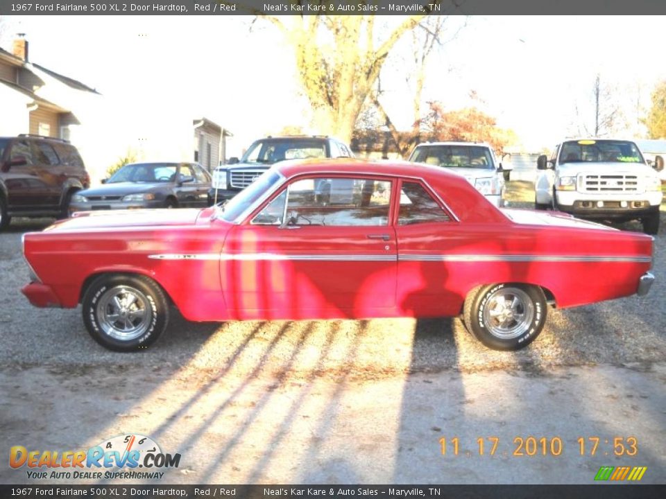 1967 Ford Fairlane 500 XL 2 Door Hardtop Red / Red Photo #2