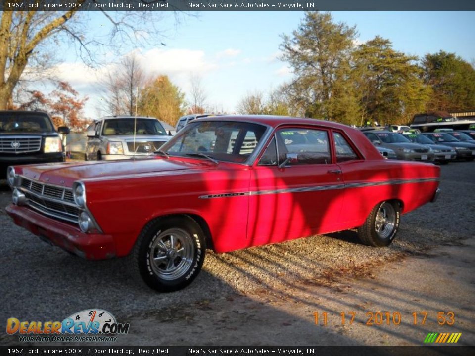 1967 Ford Fairlane 500 XL 2 Door Hardtop Red / Red Photo #3