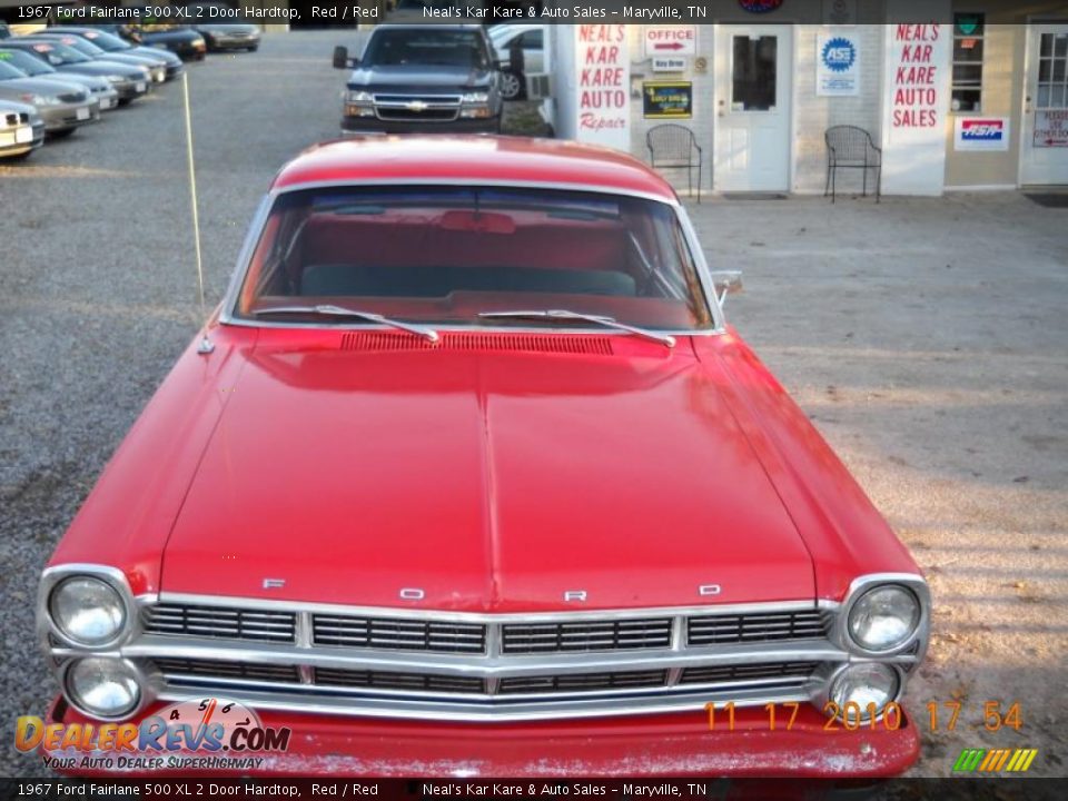 1967 Ford Fairlane 500 XL 2 Door Hardtop Red / Red Photo #8