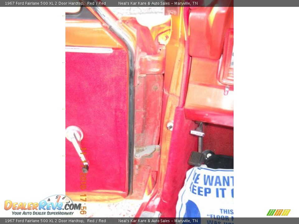 1967 Ford Fairlane 500 XL 2 Door Hardtop Red / Red Photo #13