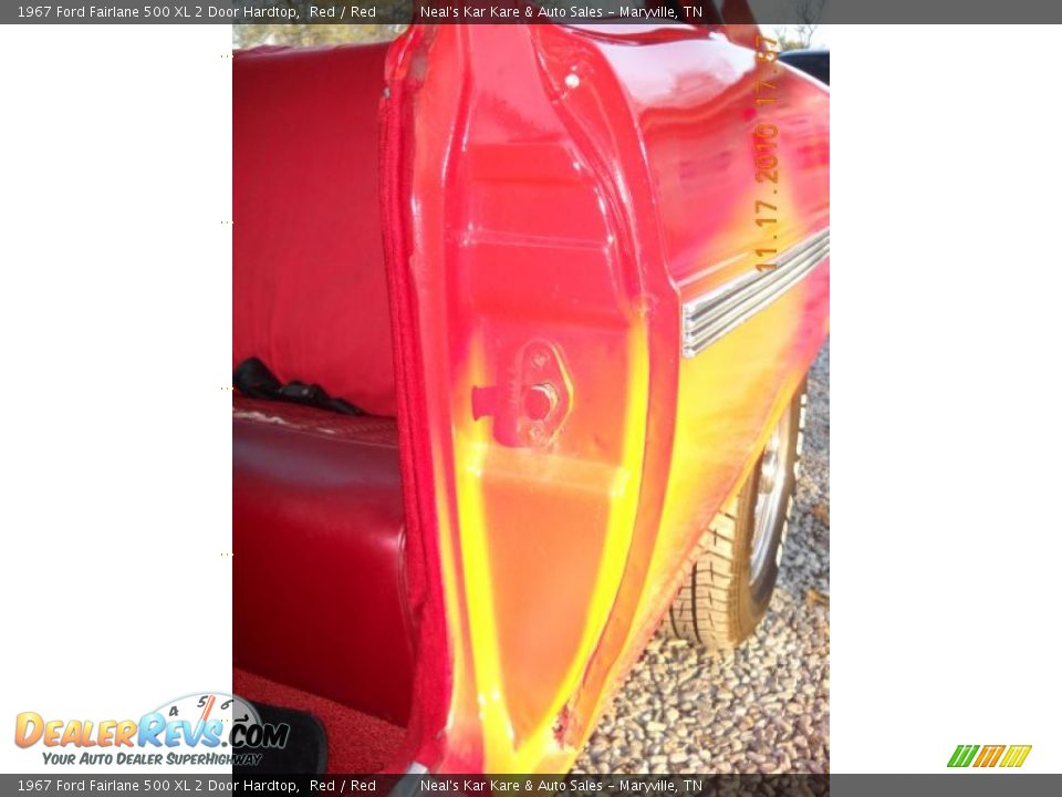 1967 Ford Fairlane 500 XL 2 Door Hardtop Red / Red Photo #15