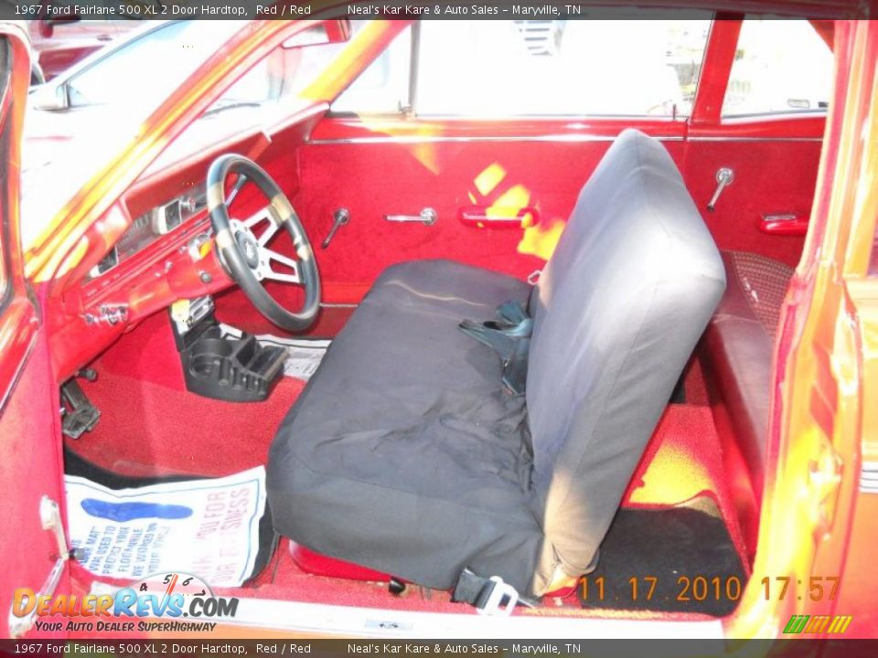 1967 Ford Fairlane 500 XL 2 Door Hardtop Red / Red Photo #16