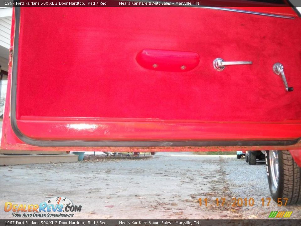 1967 Ford Fairlane 500 XL 2 Door Hardtop Red / Red Photo #18
