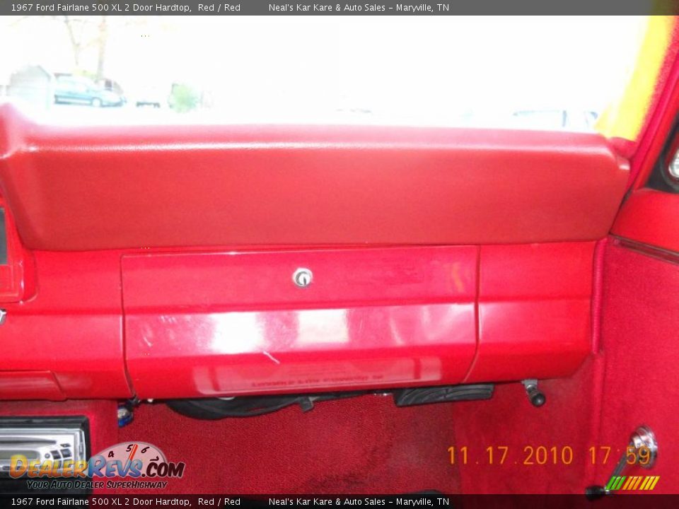 1967 Ford Fairlane 500 XL 2 Door Hardtop Red / Red Photo #26