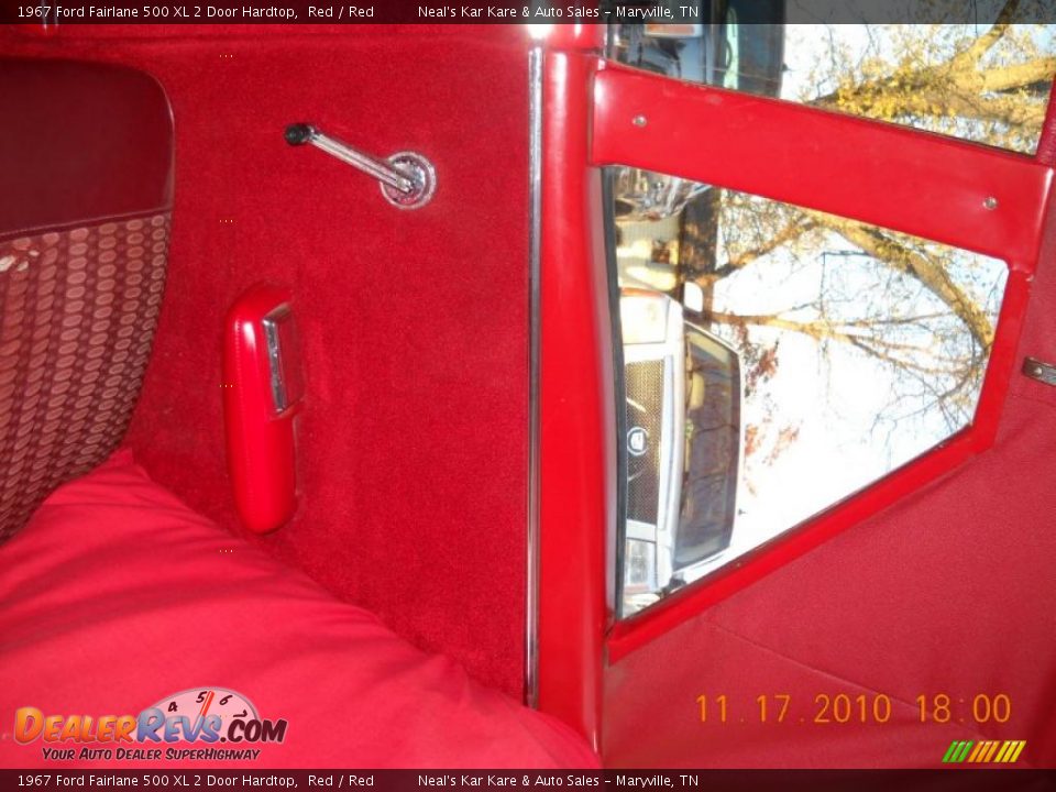 1967 Ford Fairlane 500 XL 2 Door Hardtop Red / Red Photo #29