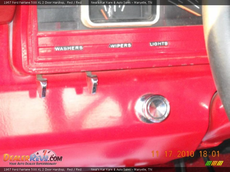 1967 Ford Fairlane 500 XL 2 Door Hardtop Red / Red Photo #32