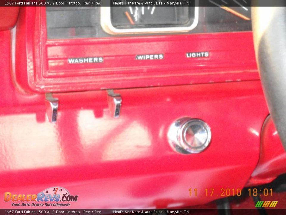 1967 Ford Fairlane 500 XL 2 Door Hardtop Red / Red Photo #32