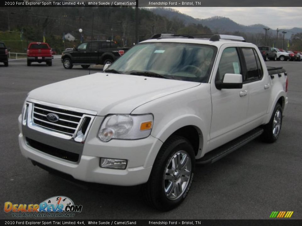 2010 Ford Explorer Sport Trac Limited 4x4 White Suede / Camel/Sand Photo #2