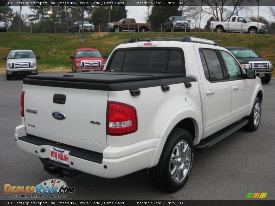 2010 Ford Explorer Sport Trac Limited 4x4 White Suede / Camel/Sand Photo #6