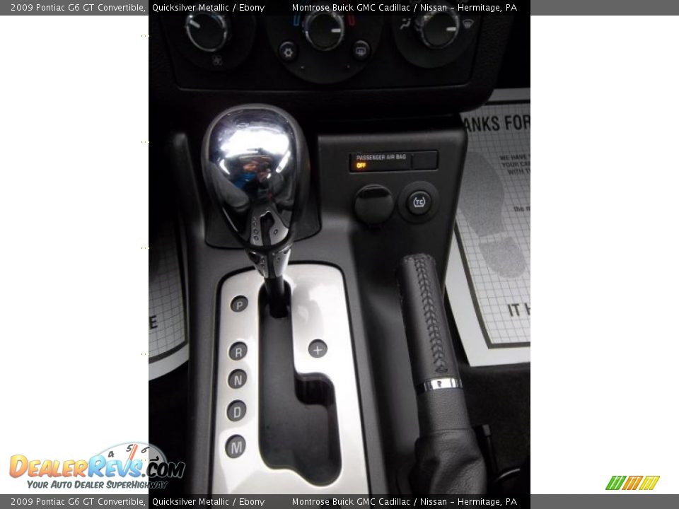 2009 Pontiac G6 GT Convertible Shifter Photo #4