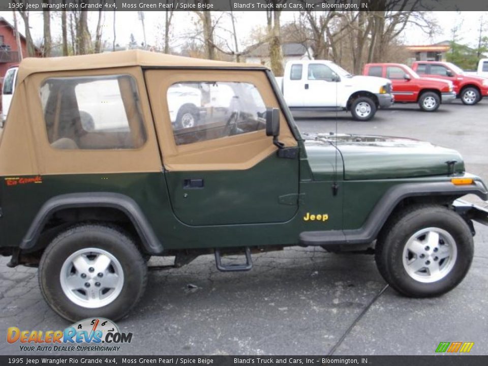 1995 Jeep Wrangler Rio Grande 4x4 Moss Green Pearl / Spice Beige Photo #10