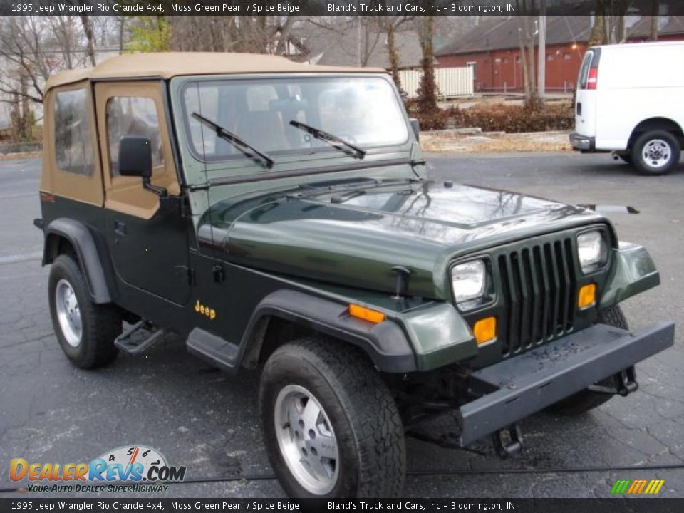 1995 Jeep Wrangler Rio Grande 4x4 Moss Green Pearl / Spice Beige Photo #11