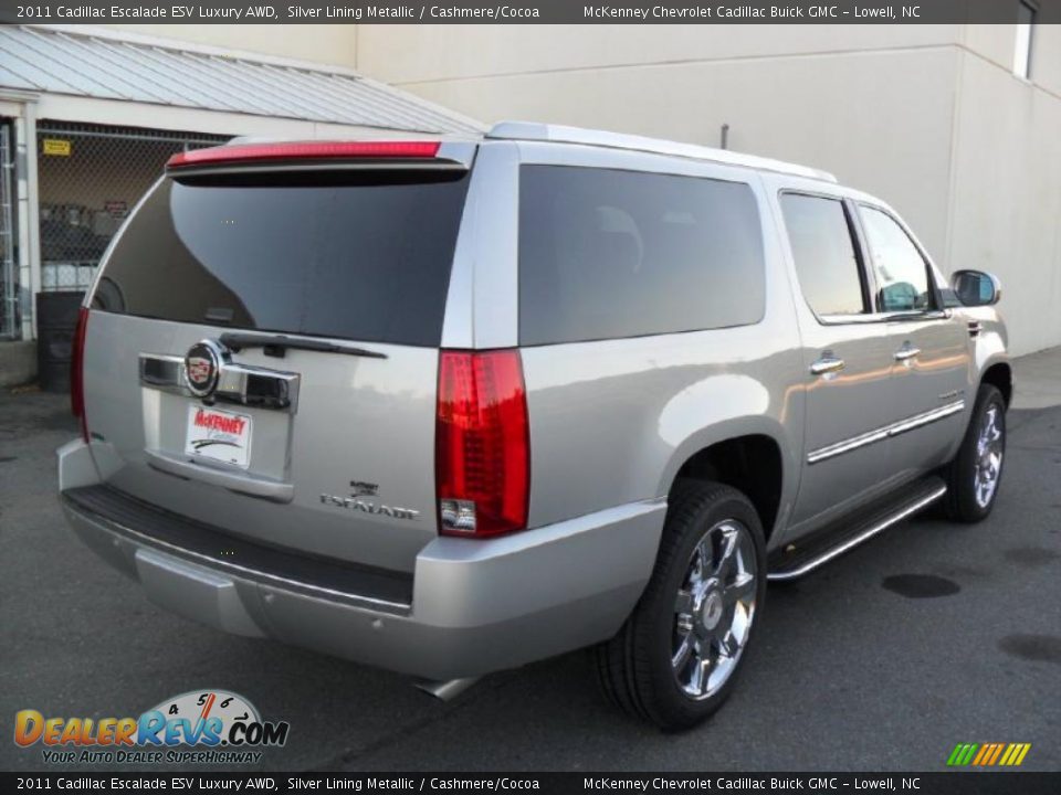 2011 Cadillac Escalade ESV Luxury AWD Silver Lining Metallic / Cashmere/Cocoa Photo #4