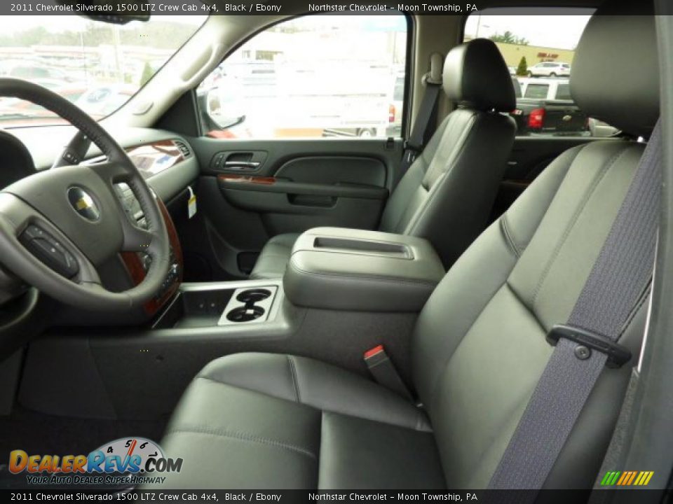 Ebony Interior - 2011 Chevrolet Silverado 1500 LTZ Crew Cab 4x4 Photo #7