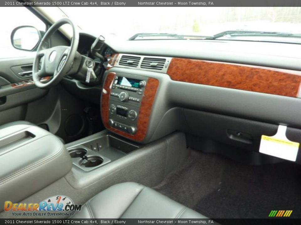 Ebony Interior - 2011 Chevrolet Silverado 1500 LTZ Crew Cab 4x4 Photo #8