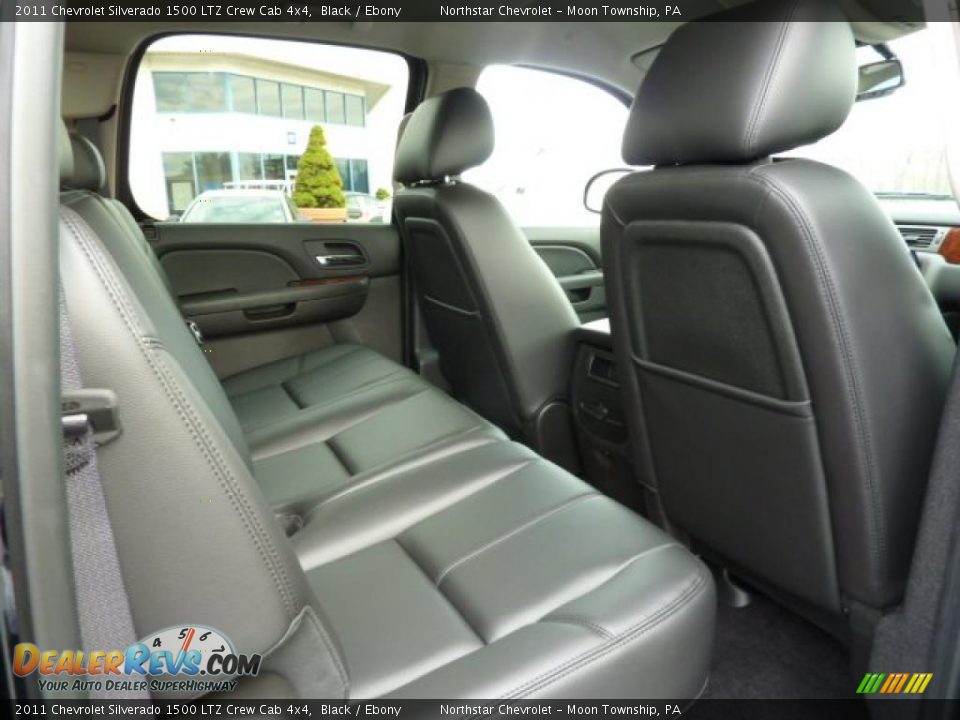 Ebony Interior - 2011 Chevrolet Silverado 1500 LTZ Crew Cab 4x4 Photo #9